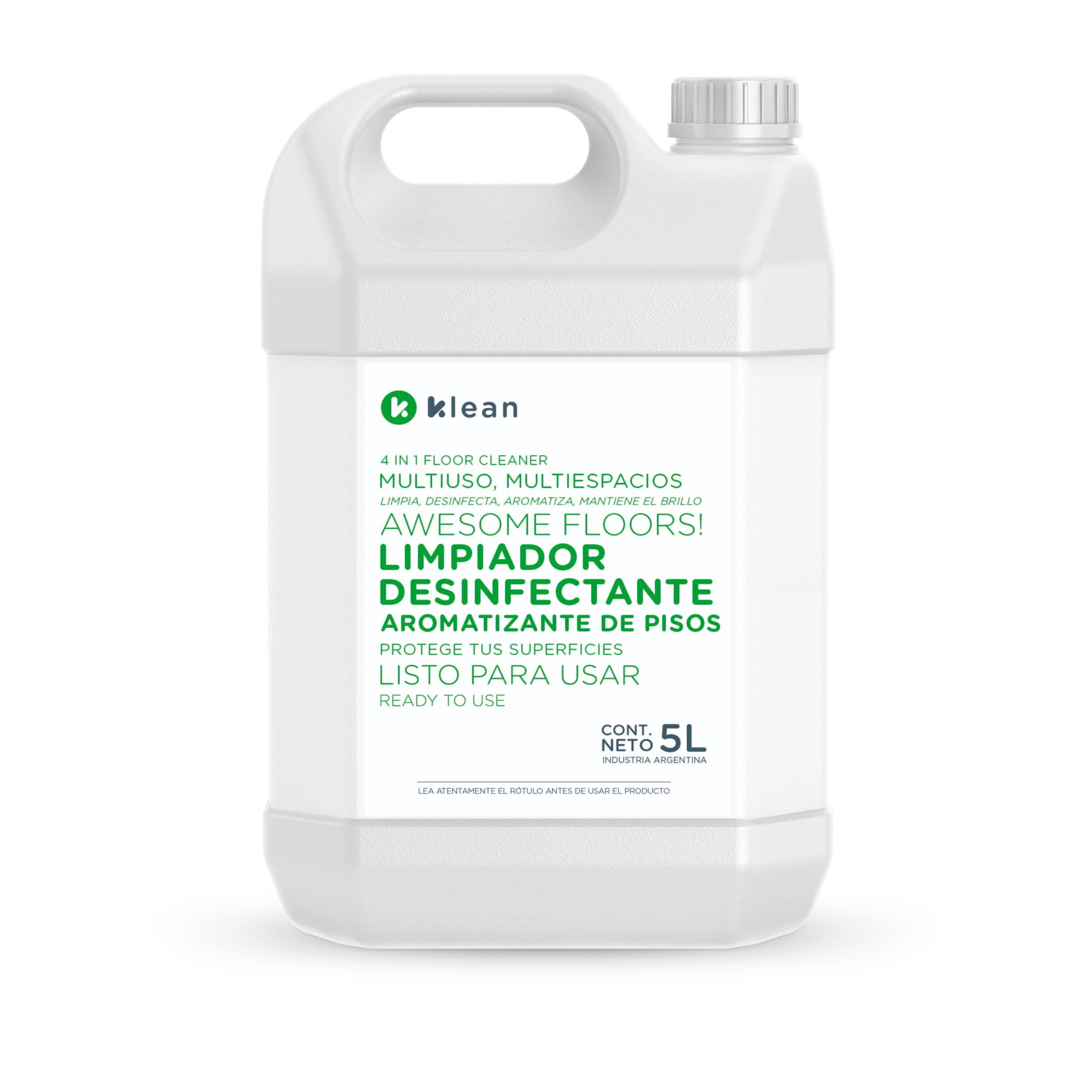 Limpiador Desinfectante Aromatizante de Pisos 5 Litros - Klean Argentina